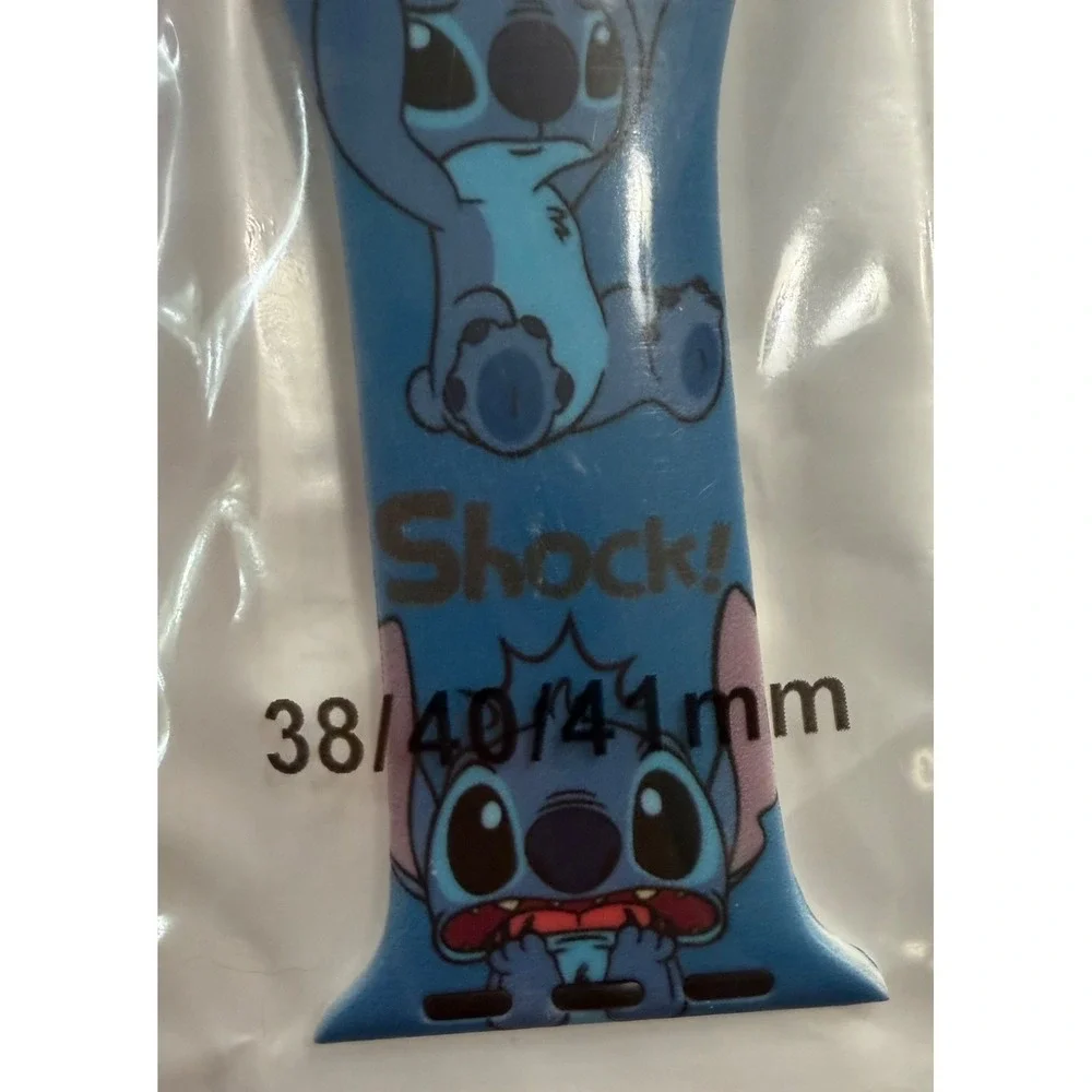 Stitch Inspired Apple Watch Band 38mm 40mm 41mm Blue Silicone Watch Strap New
